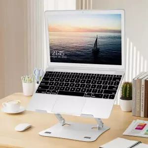 책상태블릿거치대 접이식 노트북 받침 열방지 대2단 대높이조절 열대 회전 원목대 쿨링패드 알루미늄 홀더