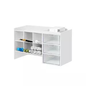 투명 3단 서랍 책상정리함 펜홀더 소품 수납함 1개 WH연필꽂이 사무실오거나이저 데스크 오거나이저 트레이