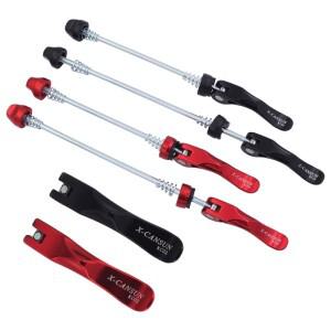 호환 자전거 허브 퀵릴리즈 레버  MTB 도로 스틸 꼬치  앞바퀴 140mm 후면 산악 접이식  1 쌍