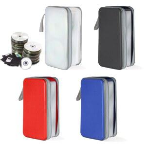 Frayot CD 케이스 4팩, 100개 용량 휴대용 지갑 소책자 보관 바인더 정리함 하드 플라스틱, 블랙+ 블루+레드+ 화이트