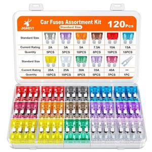 [미국배송] JOREST 120PCS 표준 퓨즈 키트 자동차 모음 RV 차량 오토바이용 블레이드 자동차(2A 3A 5A 7.5A 10A 15A 20A 25A 30A 35A 40A) + 자동 풀러