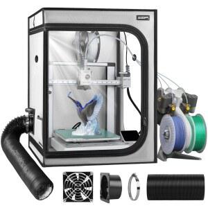 Bambu Lab A1 / 미니 콤보용 환기 키트가 포함된 3D 프린터 인클로저 업그레이드, AMS LED 조명이 방화 및 방진 일정 온도 커버 - 520*600*700mm 라이트 탑 마운트용 아님