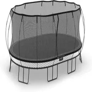 스프링프리 타원형 야외 뒷마당 트램펄린 안전 플렉시 네트 인클로저 및 소프트 엣지 매트 포함 성인 가족