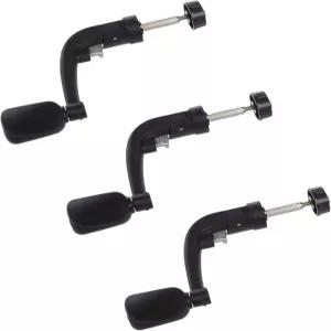 LDEXIN 3pcs 플라스틱 회전식 낚시 릴 파워 핸들 그립 크랭크 암 회전 접이식 노브 수리 부품 블랙