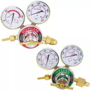 JZWELD 산소 아세틸렌 조절기 CGA540 및 CGA510 입구 연결 용접 게이지 세트 절단 토치 T핸들