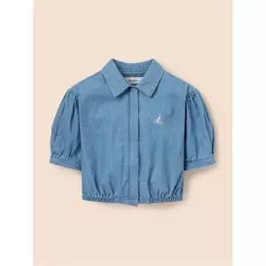 빈폴 키즈 연청 데님 집업형 반소매 블라우스 스카이 블루 (BI5365G91Q) 309480