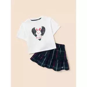 빈폴 키즈 빙키 체크 반팔 스커트 상하 세트 아이보리 (BI5442G020) 309554