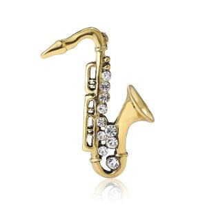 귀여운 작은 색소폰 악기 라인스톤 브로치 라펠 핀 여성 남성용 빈티지 앙증맞은 뮤지컬 드레스 수트 셔츠 스카프 재킷 모자 가방 뮤지션 의류 액세서리 주얼리 선물