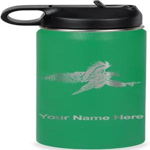 그램 맞춤형 물병 호크 스테인리스 이중벽 진공 단열 플립탑 빨대 각인 선물(20온스 / 590ml 그린)