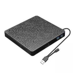 CD롬 플레이어 외장 블루레이 드 USB 30 C 슬림 CD DVD 버너 SDTF 카드 리더기 24X 고속 Mac OS Win10