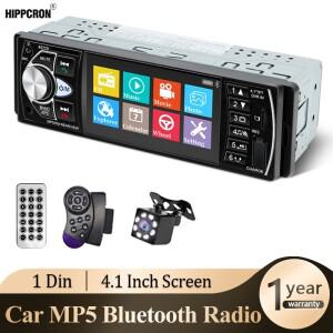 Hippcron 자동차 라디오 1 Din Autoradio 4022D Bluetooth 4.1 화면 지원 후면보기 카메라 스티어링 휠 제