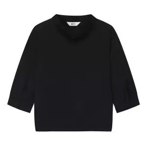 [베스띠벨리]버튼 배색 하이넥 밴딩 블라우스 BJBAH2404 H