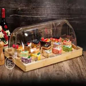 브레드박스 디저트 쿠키 덮개 페이스트리 빵보관함 보관함 투명 플립