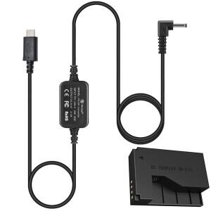 [호환품]PD USB-C DR-E15 더미 배터리 DC 커플러 ACK-E15 키트 캐논 호환 EOS Rebel SL1 100D DSLR 키스 X7