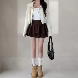 여성 가을 겨울 캉캉 플레어 미니스커트