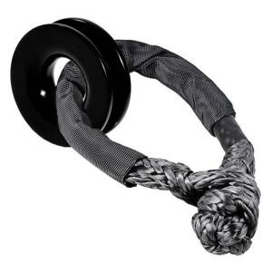 1/2인치 합성 샤클 윈치 로프 + ATV UTV SUV 오프로드 견인 트럭 4X4 보트 해양용 블랙 리커버리 스내치 링