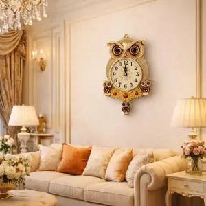 대박아트 행운금나무 무소음 부엉이 추벽시계