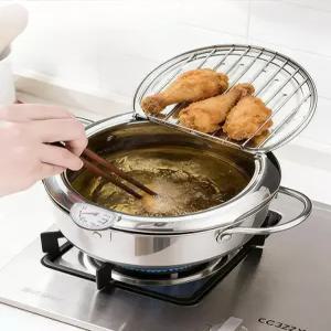 올원픽 미니튀김냄비 가정용 스텐 캠핑 튀김기