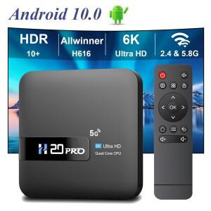 HONGTOP H20PRO 안드로이드 10 TV 박스 16GB 지지대 2.4G 5G 와이파이 4K HD 비디오 미디어 플레이어 1080P