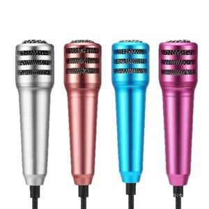 미니 가라오케 마이크 스마트 폰 태블릿 PC 용 휴대용 콘덴서 강력한 사운드가있는 세련된 노래