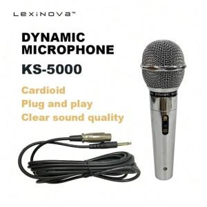 KS-5000 Sliver 전문 다이나믹 마이크 파티 가라오케 녹음용 스위치가 있는 휴대용 보컬 좋은 음질
