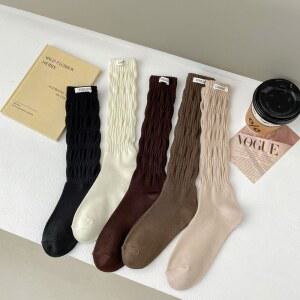 패션 멋진 로리타 겨울 여성을위한 레이디 흰색 세트 니트 귀여운 여성 여자 검은 가을 양말 따뜻한
