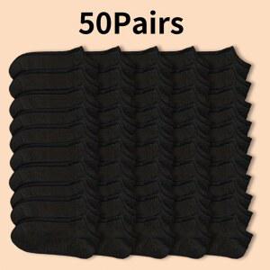 30 50 남여 로우 양말 발목 미끄럼 방지 여름 블랙 솔리드 짧은 그레이 여성 남성 화이트