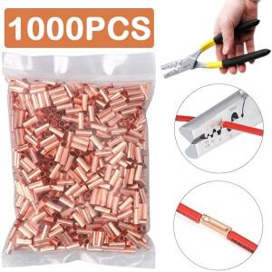 1000피스 구리 와이어 커넥터 전기 압착 도구 연결 펜치 파이프 조인트 미니 소형 소형 튜브 터미널 케이블