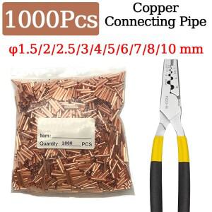 구리 튜브 압착 터미널  열 수축 레드 소재  와이어 도킹  연결 파이프  플라이어  1000 개
