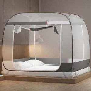 가정용 모기장 무설치 2인용 낙상방지 침대를 옻칠 거치대가 맨틀에 2인