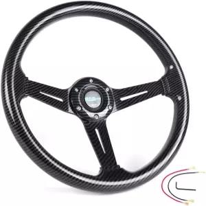 RASTP 유니버설 레이싱 스티어링 휠 13.8인치/350MM 6 볼트 ABS