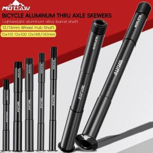 MOTSUV 자전거 알루미늄 스루 액슬 꼬치 12/15mm 휠 허브 샤프트 15x110 12x100/148/142mm MTB 도로 프레임