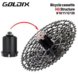 GOLDIX 초경량 자전거 카세트 프리휠 탄소강 소재 산악 용 스프로킷 9/10/11/12/13 속도 HG 구조