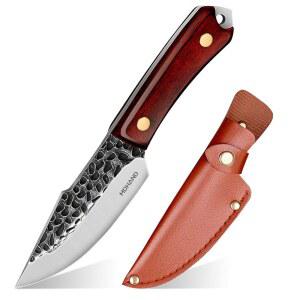 MDHAND 셰프 나이프 - 칼집이 있는 8.5인치 손 단조 보닝 나이프, 고탄소강 바이킹 주방용 고기 절단 캠핑용 일본 정육 칼, 야외 바비큐, 남성용 선물