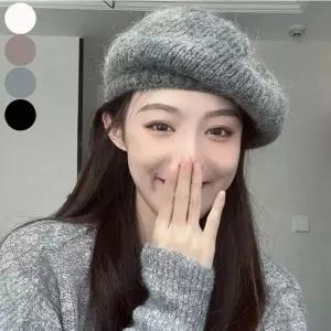 겨울모자 니트베레모 빵모자 방한 데일리 화가모자 여자