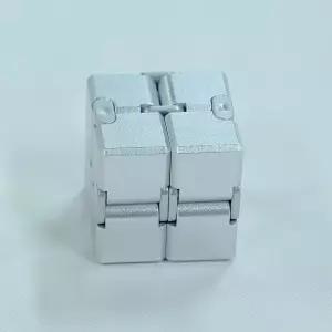 빈페이마트 메탈 인피니티 큐브 피젯 장난감 스트레스 해소 책상 가제트 실버 알루미늄 합금 부드러운 플립