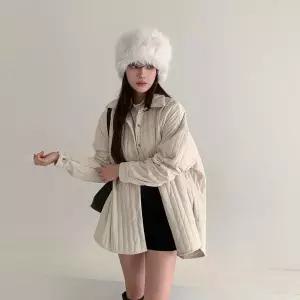 [하프클럽/]여성 오버핏 퀼팅 웰론 셔츠 재킷