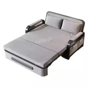 린텔라 회색 프레임 공간활용 원룸 화이트 확장형 소파베드 접이식 침대 밝은 쇼파