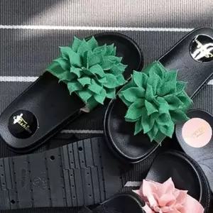 플로라 푹신한 여성 여름 EVA 슬리퍼 굽높이 그린 250