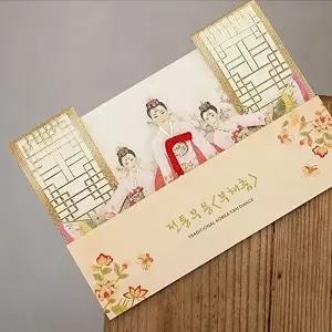 입체카드 명절 부채춤 입체 팝업카드 2P 설날 추석 연하장 편지