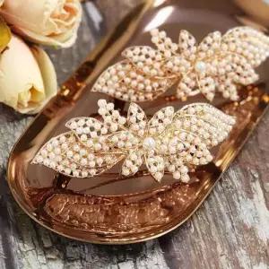 고급 여성 자동 진주 헤어핀 심플 러블리 D WECA6DB