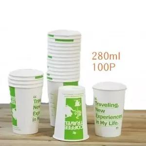 이라이프 종이컵280mL 100P 일회용컵 테이크아웃컵 종이컵 커피컵 일회용종이컵 1회용종이컵 물컵