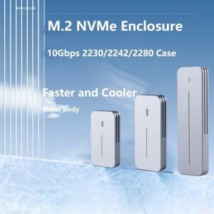 노트북용 외장 솔리드 스테이트 디스크 박스 2230 2242 NVMe SATA M.2 케이스 USB3.2 Gen2 10Gbps JMS583/R