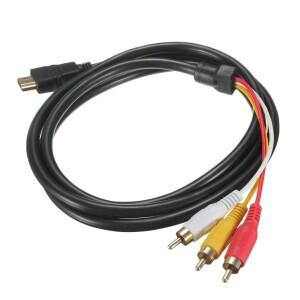 블랙 SCART 포노 어댑터 HDMI 호환 S-비디오-3 RCA AV 오디오 커넥터 스테레오 케이블 DVD TV 셋톱 박스용