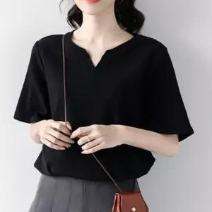 브이넥 여성 반팔티 여름 여자 반팔 티셔츠 반팔티