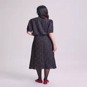 [빈폴레이디스][B. my] 하트 패턴 플리츠 스커트 - 블랙 (BF4827N115)