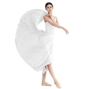 ZYACTU 여성용 서정적인 댄스 코스튬 홀터 드레스 스플릿 스커트 발레 현대적인 댄스웨어