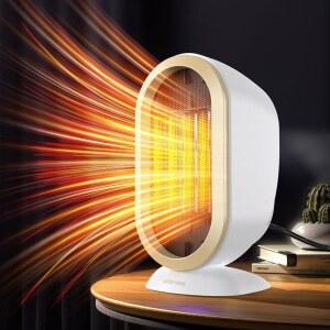 스페이스 히터, 1200W PTC 고속 난방 세라믹 룸 소형 조절 가능한 과열 방지 기능이 있는 2단 휴대용 히터 팬, 덤핑 차단, 가정용 침실용 전기 사무실