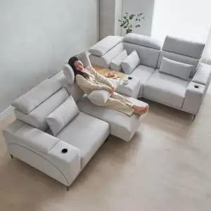 미노 모션소파 전동 리클라이너 5인용 코너형 패브릭 기본형 (콘솔박스 일반형 포함) [무료배송]