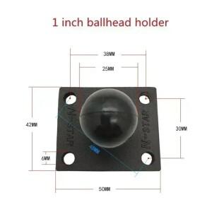 호환 Jadkinsta 1 인치 고무 볼 마운트-알루미늄 오토바이 Gopro 카메라 핸드폰용 원형 사각형 장착베이스